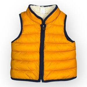 BABY GAP Toddler Yellow Puffer Vest Size 6-12 Months Zip Baby Kids
